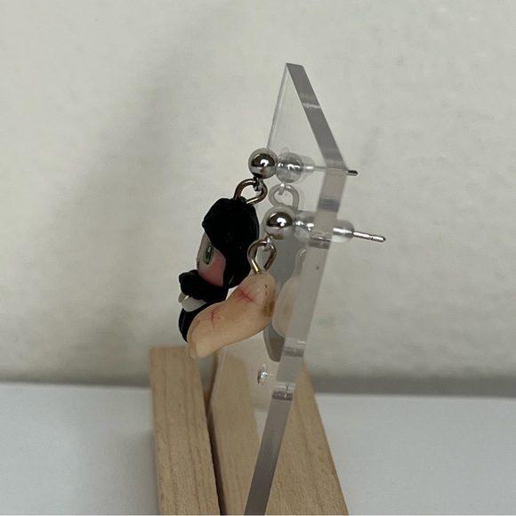 Wednesday Addams Clay Handmade Earrings - Picture 7 of 8